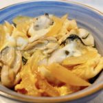 牡蠣の卵とじ丼